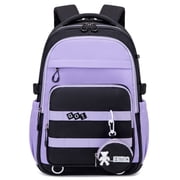 Girls School Backpack,Lightweight Water-Repellent Bookbag for Teenagers Grades 3-9 with Reflective Strips,Trolley Sleeve,Detachable Coin Purse,Travel Daypack,25L
