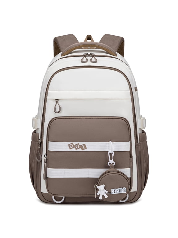 Kids School Backpack,Lightweight Water-Repellent Bookbag for Teenagers Grades 3-9 with Reflective Strips,Trolley Sleeve,Detachable Coin Purse,Travel Daypack,25L