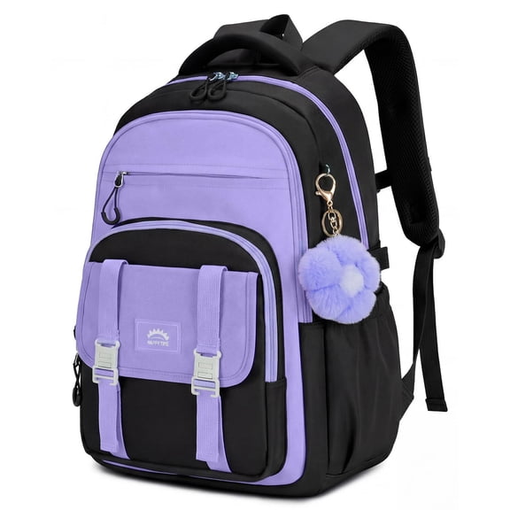 Teen Girls Backpack Large Waterproof Laptop Backpack for Primary Middle High School, Lightweight Bookbag with Trolley Strap for Travel 32L