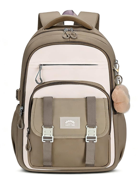 Teen Girls Backpack Large Waterproof Laptop Backpack for Primary Middle High School, Lightweight Bookbag with Trolley Strap for Travel 32L