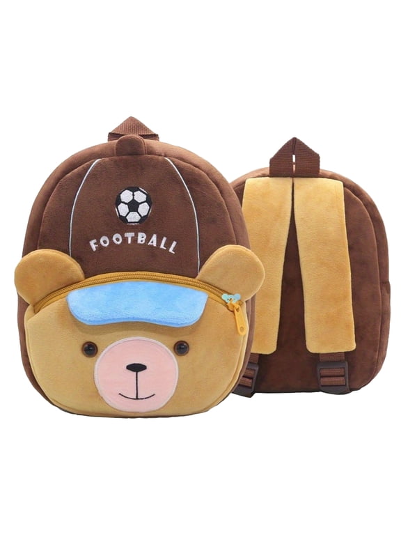 Toddler Football Bear Backpack Cute Preschool Backpack,Lightweight Kids Bag with Leash for Boys Girls 1-4Y