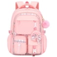 thumbnail image 1 of Girls Backpack Lightweight Waterproof Bookbag with Reflective Straps, Kids School Bag with Coin Purse & Cute Pendant Middle School for Grades 1-5, 1 of 11