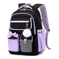 thumbnail image 1 of Girls School Backpack,Laptop Bookbag with Trolley Strap,Lightweight School Bag with Bow & Pom-Pom,Elementary Middle School Girls Backpack, 1 of 7
