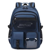 Boys School Backpack for Ages 10-22, Waterproof Laptop Bookbag Large Daypack with Reflective Strips for Middle High School College, Blue