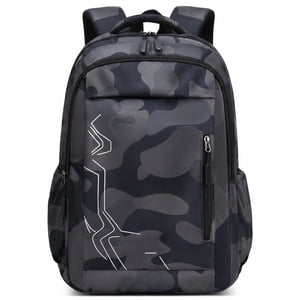 Mochila escolar para niños, impermeable y ligera, con compartimento para laptop y correas acolchadas, 28L para grados 5-13, camuflaje