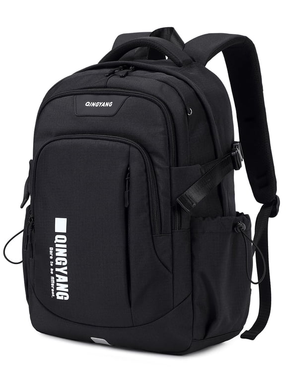 Teens School Backpack , Waterproof Breathable Laptop Bookbag for Middle High School, Lightweight Daypack with 15.6 Inch Computer Sleeve, Black