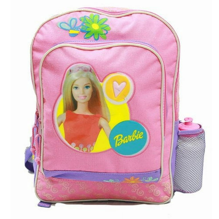 Backpack - Barbie - Purple - w/ Water Bottle (Large School Bag) New 14587