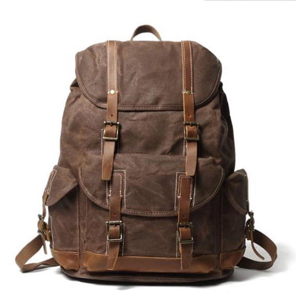 Backpack Canvas Men And Women Outdoor Sports Mountaineering Bag Travel Backpack,Lake green