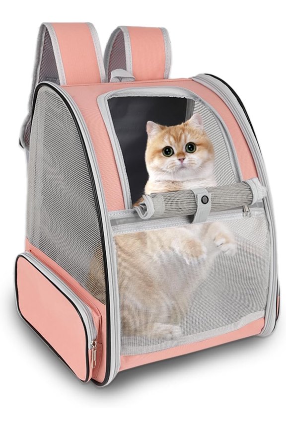 Backpack Carrier,Pet Carrier Airline Approved for Small Puppy Kitten Bunny,Ventilated Mesh Design Backpack for Hiking Camping Travel Bag ()