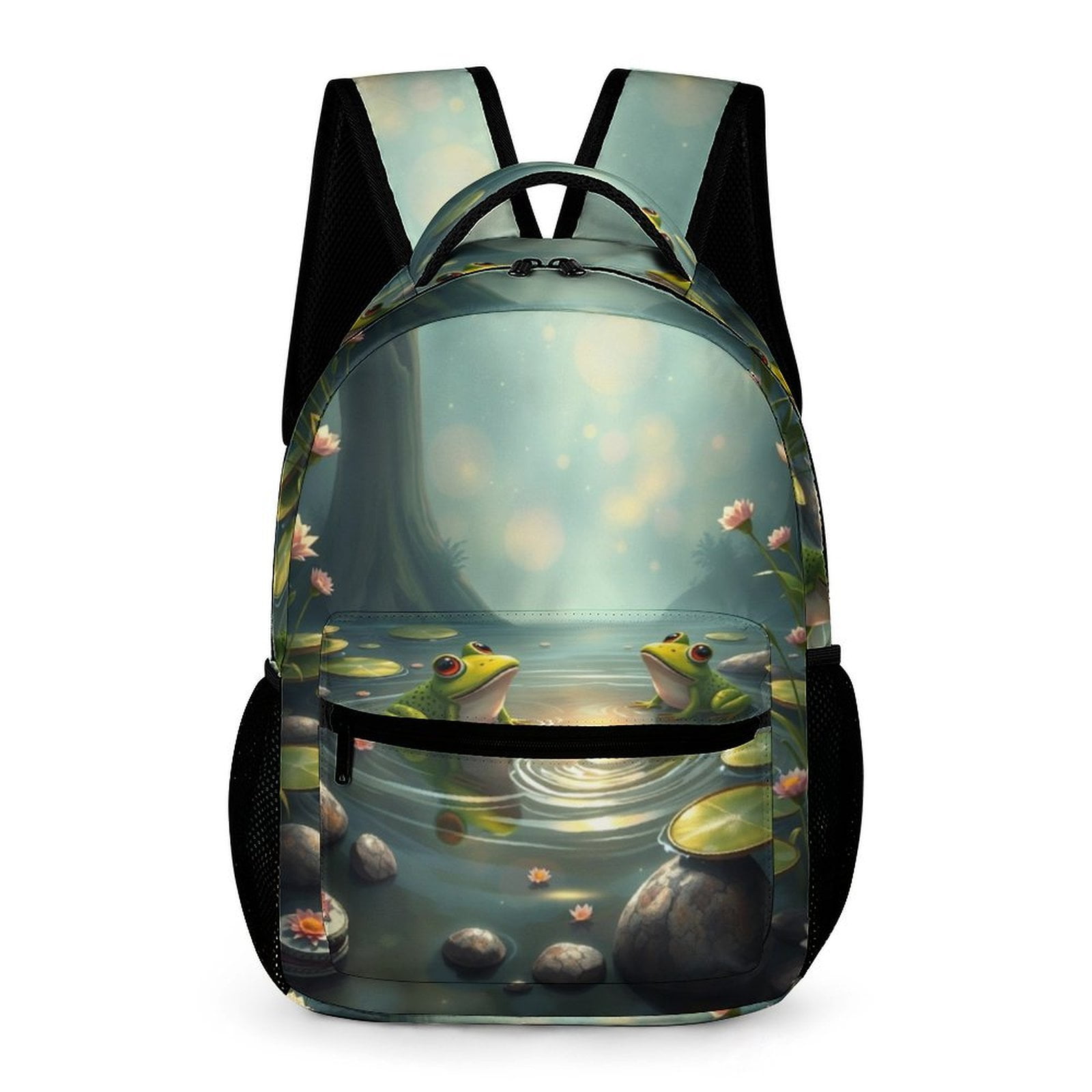 Anime Themed Canvas Backpack – Lightweight School Bookbag, Fits 14" Laptop