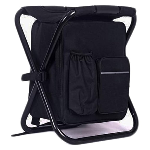 Backpack Chair Stool, 3-in-1 Folding Camping Chair with Cooler, Portable Hiking Fishing Seat, Outdoor Backpack for Adults