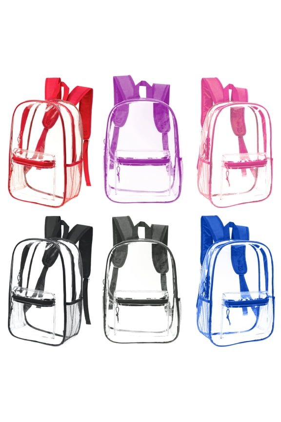 Backpack Clear 17 Inch 5 color Case Pack 24