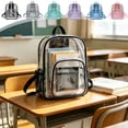 thumbnail image 1 of Backpack Clear PVC Stadium Approved Transparent See Through Book Bag Lightweight Waterproof 10.2in Sports Concert Travel Daypack by MPOISVA, 1 of 7