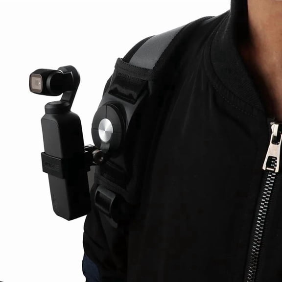Backpack Clip Strap Mount with Camera Adapter, Portable Fixed Holder Bracket for Pocket Gimbal Camera Accessories Outdoor Shooting