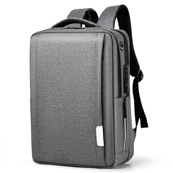 Backpack Computer Male And Female USB Charging Junior High School Bag,Light Grey