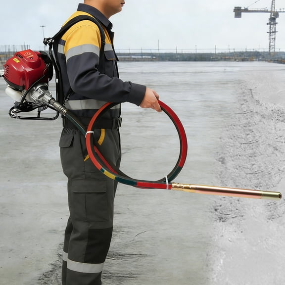 Backpack Concrete Vibrator, 4-Stroke Portable Backpack Concrete Vibrator, Concrete Vibrator with Vibrating Rod Applied To The Concrete Vibration Of Roads, Bridges, Tunnels