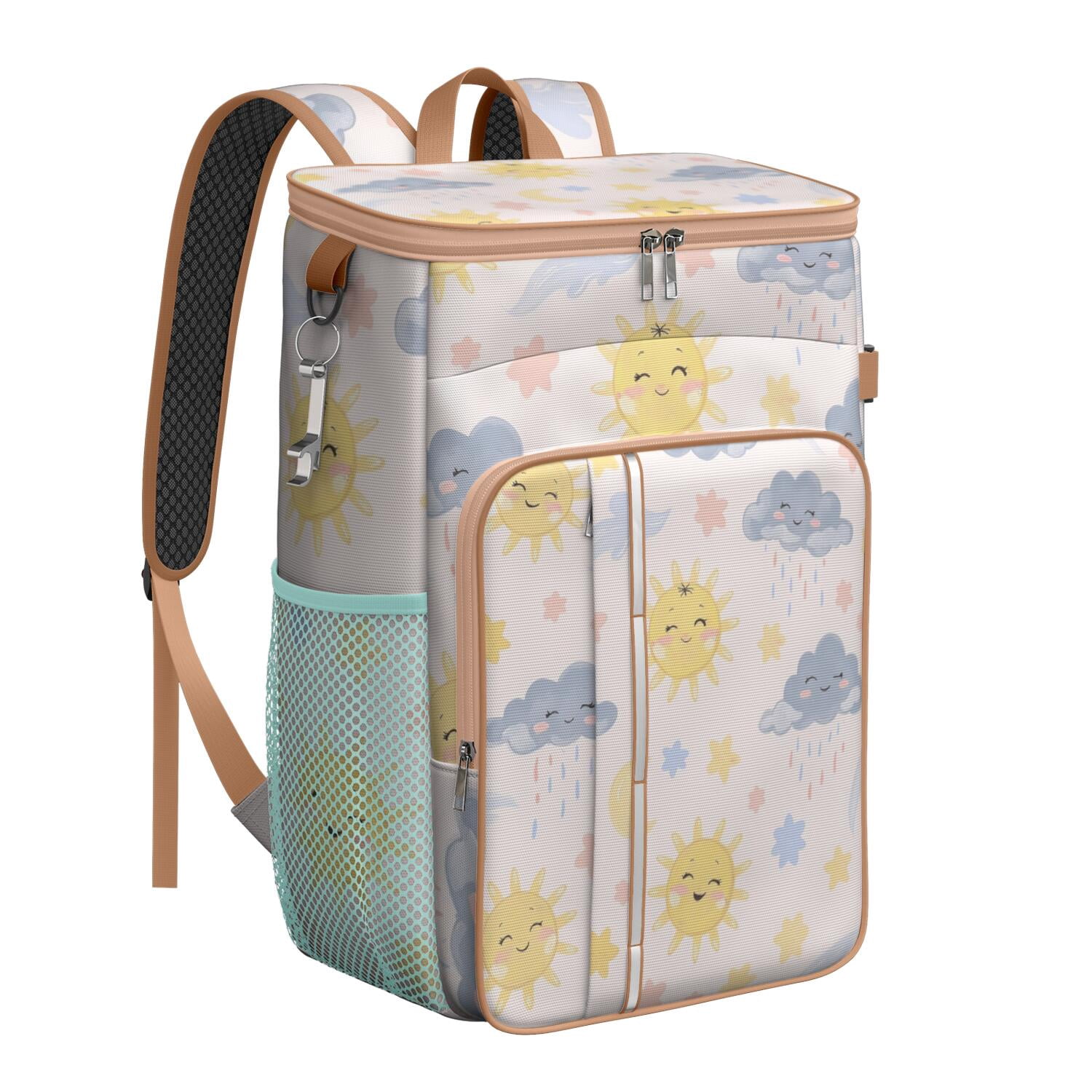 Backpack Cooler,Cooler Bag Insulated Leak Proof Travel Cooler Bag Waterproof Lunch Picnic Beach Work Trip Thermal Bag Drink Beverage Beer Bag Cooler Starry Night Sky, Moon, Aurora
