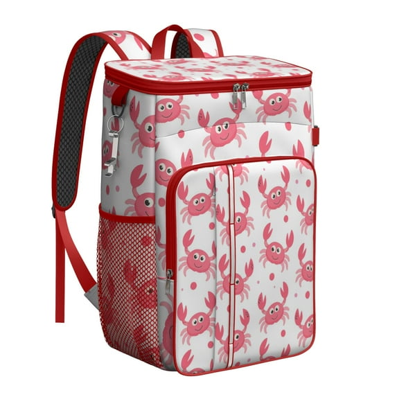 Backpack Cooler,Insulated Backpack Insulated Leak Proof Travel Cooler Bag Waterproof Lunch Picnic Beach Work Trip Thermal Bag Drink Beverage Beer Bag Cooler Marine Adorable Crab