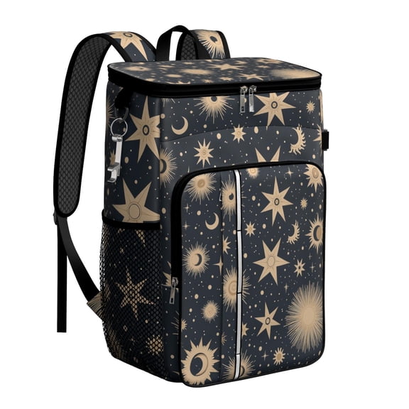 Backpack Cooler,Insulated Backpack Insulated Leak Proof Travel Cooler Bag Waterproof Lunch Picnic Beach Work Trip Thermal Bag Drink Beverage Beer Bag Cooler Starry Night Sky, Moon, Aurora