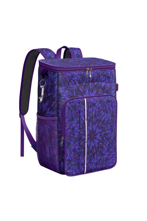 Backpack Cooler Mandala Dreamy Pattern, Geometric Healing Trippy Insulated Cooler Bag, Leak Proof Waterproof Lunch Backpack for Picnic Camping Beach Work