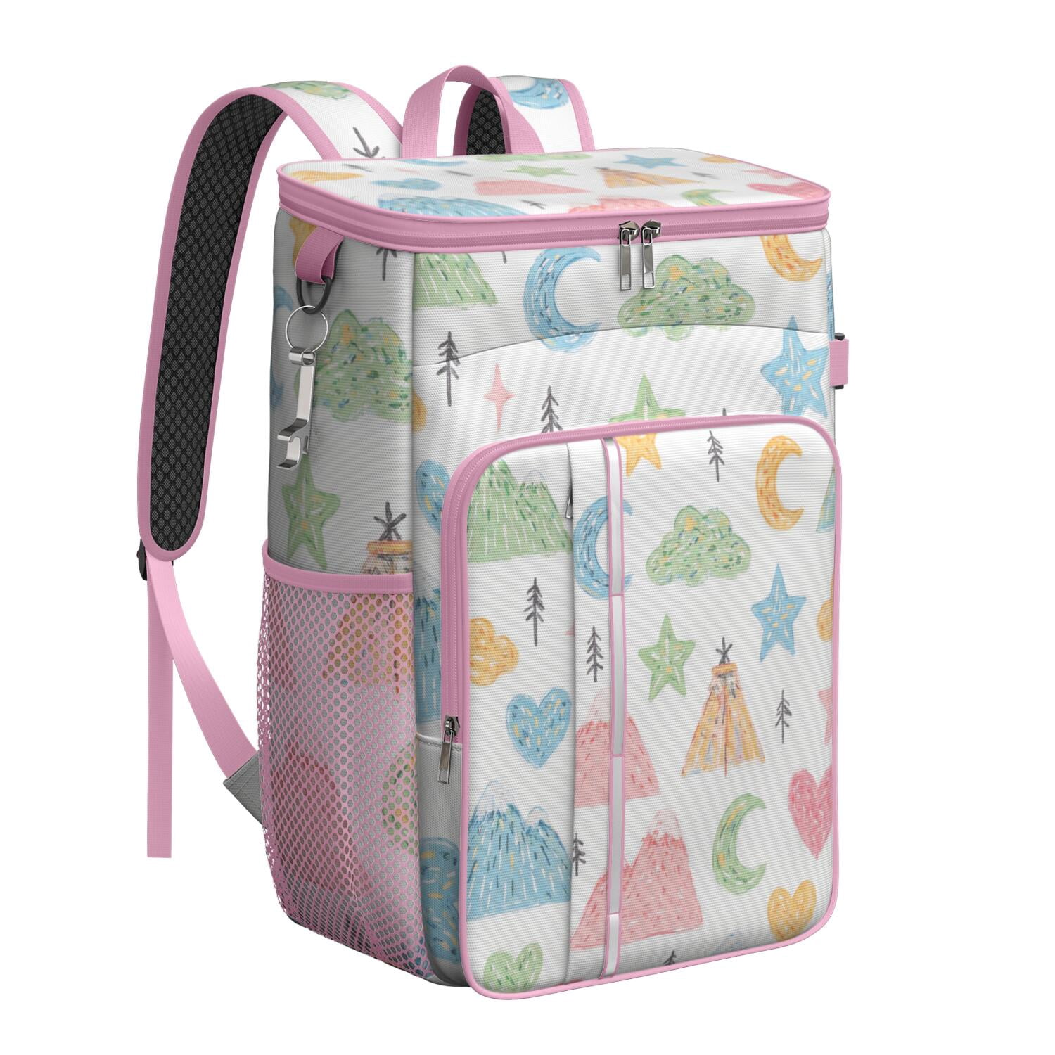 Backpack Cooler,Soft Backpack Coolers Insulated Leak Proof Travel Cooler Bag Waterproof Lunch Picnic Beach Work Trip Thermal Bag Drink Beverage Beer Bag Cooler Rainbow Cartoon