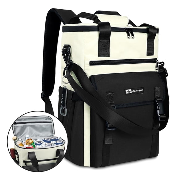 Backpack Cooler for Women, IC ICLOVER 35 Cans Waterproof & Leakproof Insulated Cooler Backpack, Soft Thermal Bag for Travel Beach Cooler pack, Black