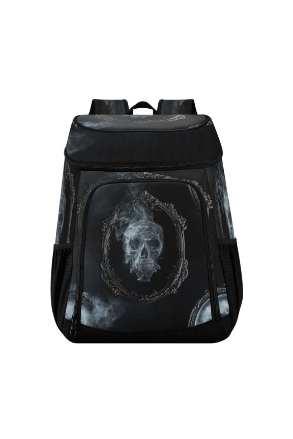 Backpack Cooler lunch bag 36 Can Capacity Insulated Bag for Camping, Beach, Hiking & Travel A Skull