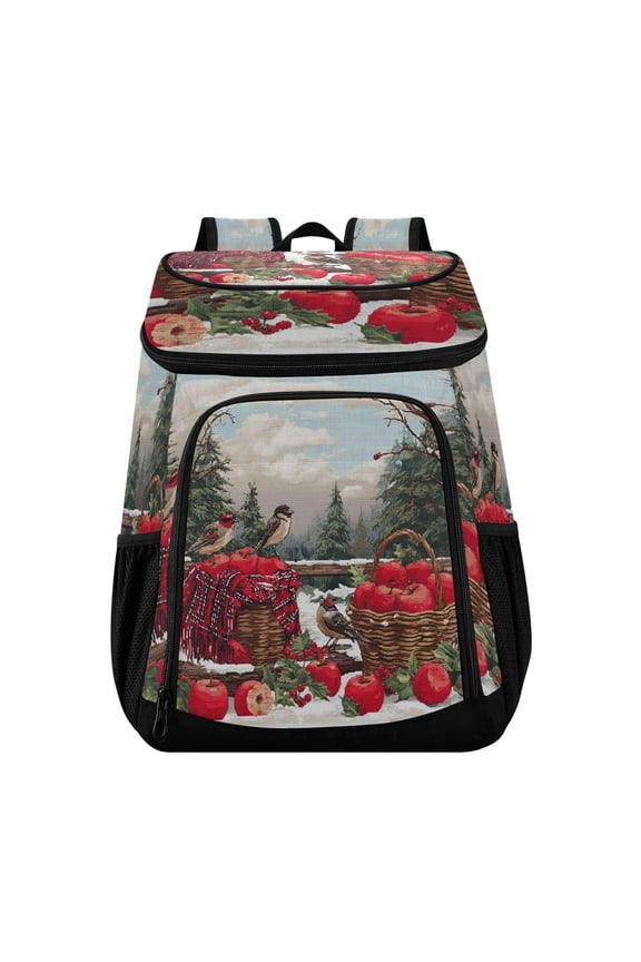 Backpack Cooler lunch bag 36 Can Capacity Insulated Bag for Camping, Beach, Hiking & Travel Apples and Baskets