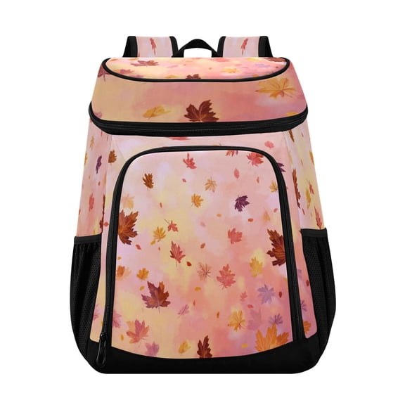 Backpack Cooler lunch bag 36 Can Capacity Insulated Bag for Camping, Beach, Hiking & Travel Autumn Leaves Falling