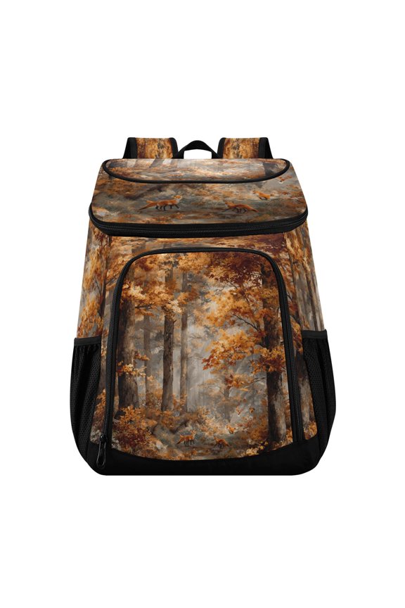 Backpack Cooler lunch bag 36 Can Capacity Insulated Bag for Camping, Beach, Hiking & Travel Beautiful Autumn Forest