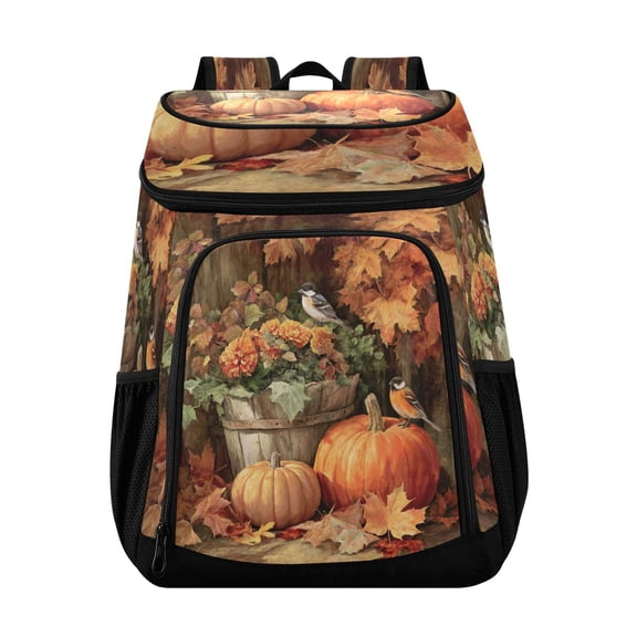 Backpack Cooler lunch bag 36 Can Capacity Insulated Bag for Camping, Beach, Hiking & Travel Beautiful Fall Scene