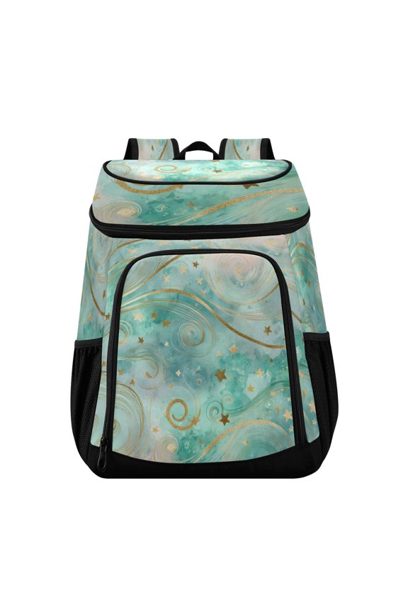 Backpack Cooler lunch bag 36 Can Capacity Insulated Bag for Camping, Beach, Hiking & Travel Beautiful Swirling Lines