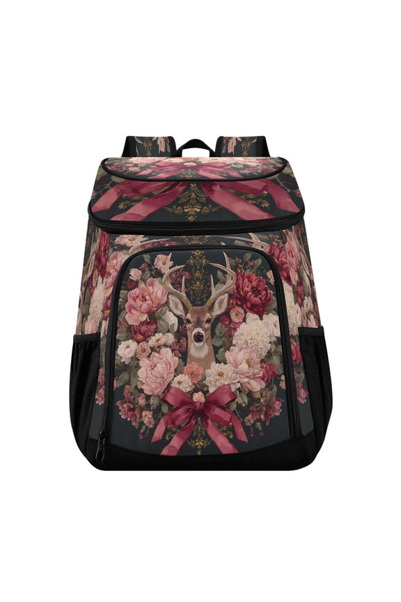 Backpack Cooler lunch bag 36 Can Capacity Insulated Bag for Camping, Beach, Hiking & Travel Beautiful and Detailed Deer
