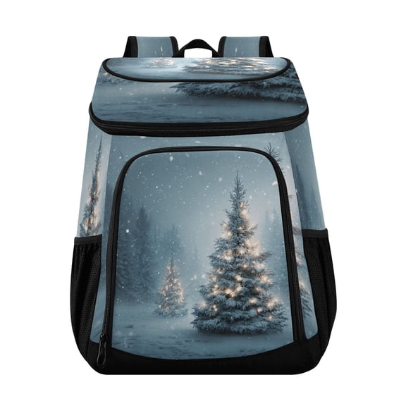 Backpack Cooler lunch bag 36 Can Capacity Insulated Bag for Camping, Beach, Hiking & Travel Christmas Tree with Lights