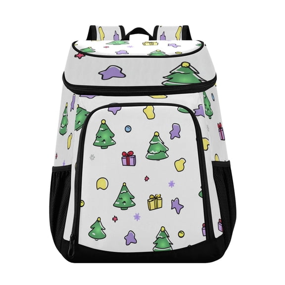 Backpack Cooler lunch bag 36 Can Capacity Insulated Bag for Camping, Beach, Hiking & Travel Cute Christmas-themed
