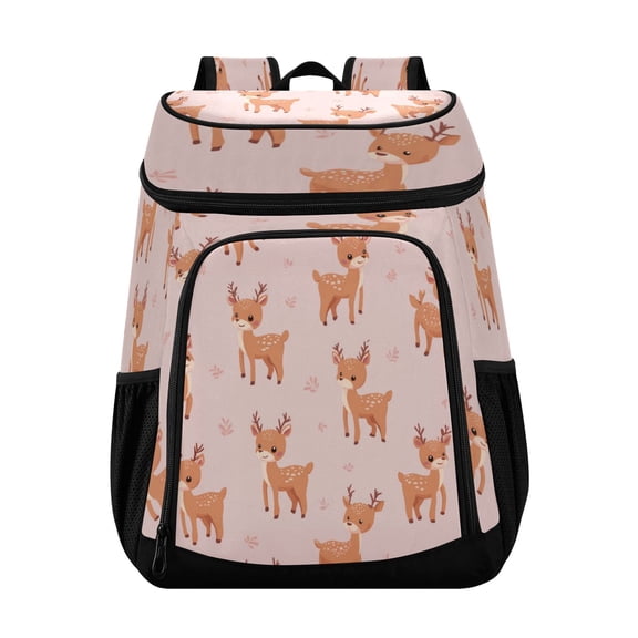 Backpack Cooler lunch bag 36 Can Capacity Insulated Bag for Camping, Beach, Hiking & Travel Cute Deer Pattern