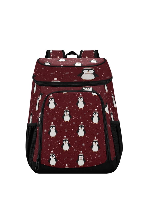 Backpack Cooler lunch bag 36 Can Capacity Insulated Bag for Camping, Beach, Hiking & Travel Cute Penguin Pattern