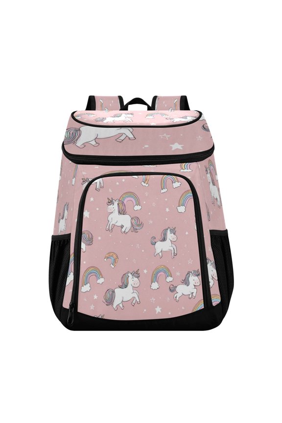 Backpack Cooler lunch bag 36 Can Capacity Insulated Bag for Camping, Beach, Hiking & Travel Cute Unicorn Pattern