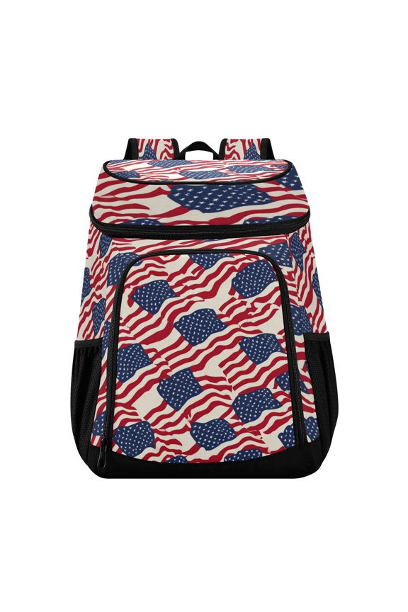Backpack Cooler lunch bag 36 Can Capacity Insulated Bag for Camping, Beach, Hiking & Travel Flags Abstract Design