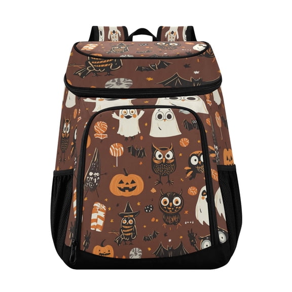 Backpack Cooler lunch bag 36 Can Capacity Insulated Bag for Camping, Beach, Hiking & Travel Halloween-themed Cartoonish Characters