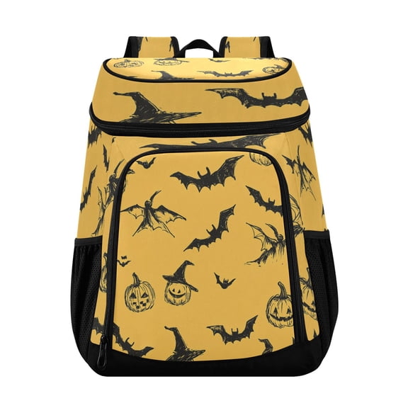 Backpack Cooler lunch bag 36 Can Capacity Insulated Bag for Camping, Beach, Hiking & Travel Halloween-themed Hand-drawn Pattern
