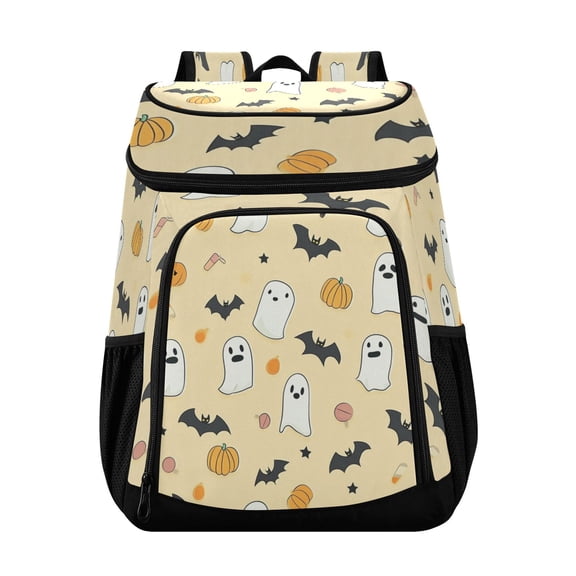 Backpack Cooler lunch bag 36 Can Capacity Insulated Bag for Camping, Beach, Hiking & Travel Halloween-themed Pattern Design