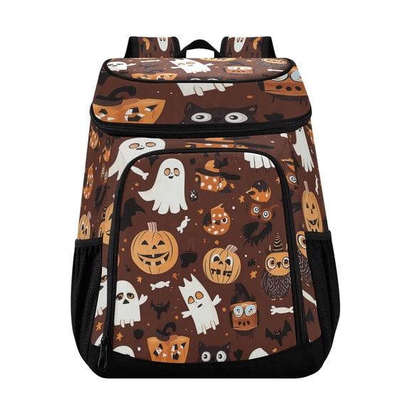 Backpack Cooler lunch bag 36 Can Capacity Insulated Bag for Camping, Beach, Hiking & Travel Halloween-themed Pattern