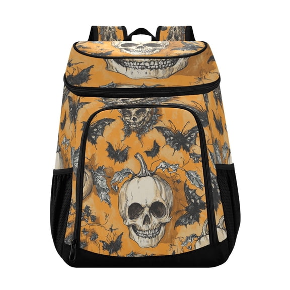 Backpack Cooler lunch bag 36 Can Capacity Insulated Bag for Camping, Beach, Hiking & Travel Halloween-themed Skull