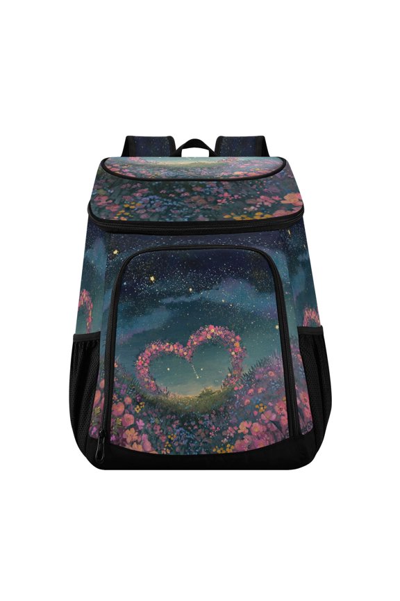 Backpack Cooler lunch bag 36 Can Capacity Insulated Bag for Camping, Beach, Hiking & Travel Heart-shaped Garlands Float
