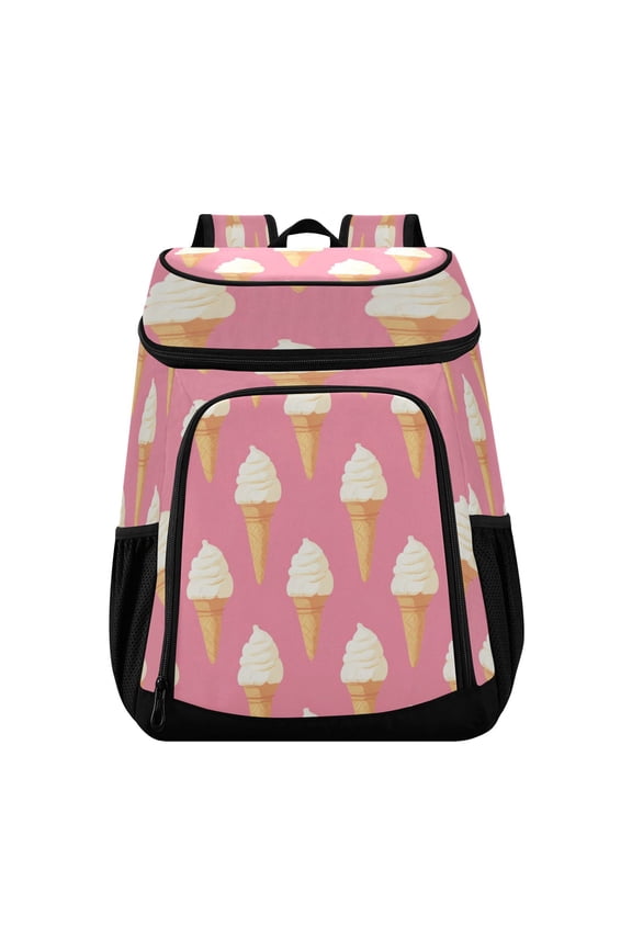 Backpack Cooler lunch bag 36 Can Capacity Insulated Bag for Camping, Beach, Hiking & Travel Ice Cream Pattern