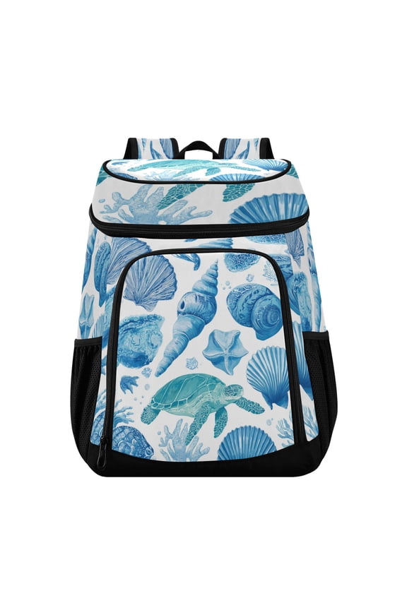 Backpack Cooler lunch bag 36 Can Capacity Insulated Bag for Camping, Beach, Hiking & Travel Marine Organismsd