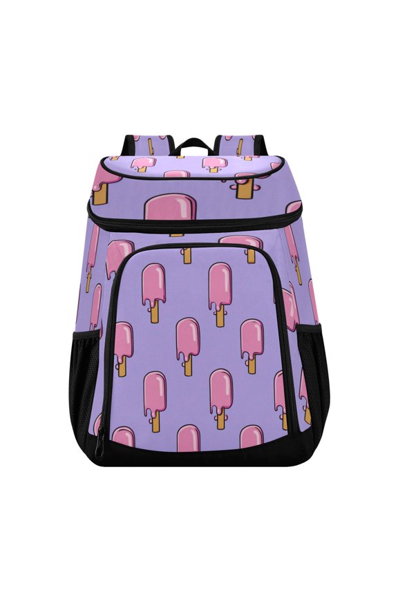 Backpack Cooler lunch bag 36 Can Capacity Insulated Bag for Camping, Beach, Hiking & Travel Melting Ice Popsicle Pattern