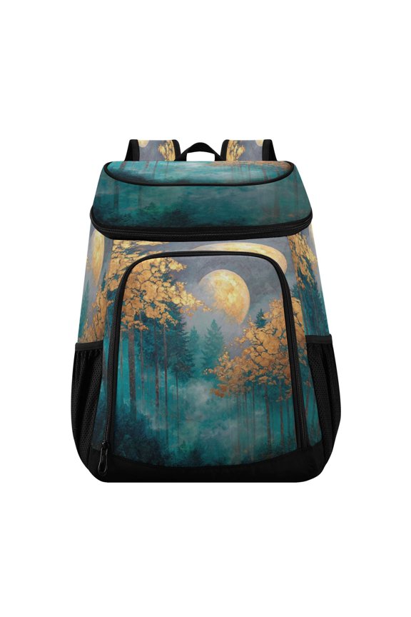 Backpack Cooler lunch bag 36 Can Capacity Insulated Bag for Camping, Beach, Hiking & Travel Mystical Forest