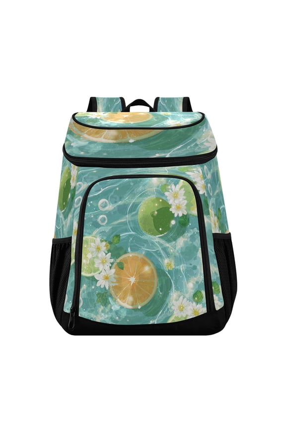 Backpack Cooler lunch bag 36 Can Capacity Insulated Bag for Camping, Beach, Hiking & Travel Oranges and Limes